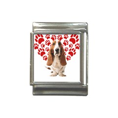 Basset Hound Gift T- Shirt Funny Basset Hound Valentine Heart Paw Basset Hound Dog Lover Valentine C Yoga Reflexion Pose T- Shirtyoga Reflexion Pose T- Shirt Italian Charm (13mm)