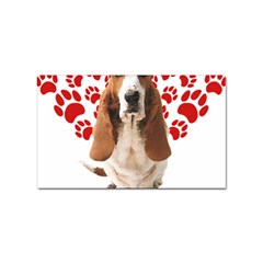 Basset Hound Gift T- Shirt Funny Basset Hound Valentine Heart Paw Basset Hound Dog Lover Valentine C Yoga Reflexion Pose T- Shirtyoga Reflexion Pose T- Shirt Sticker (Rectangular)