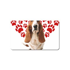 Basset Hound Gift T- Shirt Funny Basset Hound Valentine Heart Paw Basset Hound Dog Lover Valentine C Yoga Reflexion Pose T- Shirtyoga Reflexion Pose T- Shirt Magnet (Name Card)