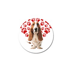 Basset Hound Gift T- Shirt Funny Basset Hound Valentine Heart Paw Basset Hound Dog Lover Valentine C Yoga Reflexion Pose T- Shirtyoga Reflexion Pose T- Shirt Golf Ball Marker (4 pack)