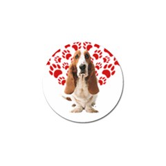 Basset Hound Gift T- Shirt Funny Basset Hound Valentine Heart Paw Basset Hound Dog Lover Valentine C Yoga Reflexion Pose T- Shirtyoga Reflexion Pose T- Shirt Golf Ball Marker (10 pack)