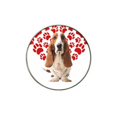 Basset Hound Gift T- Shirt Funny Basset Hound Valentine Heart Paw Basset Hound Dog Lover Valentine C Yoga Reflexion Pose T- Shirtyoga Reflexion Pose T- Shirt Hat Clip Ball Marker (4 pack)