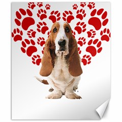 Basset Hound Gift T- Shirt Funny Basset Hound Valentine Heart Paw Basset Hound Dog Lover Valentine C Yoga Reflexion Pose T- Shirtyoga Reflexion Pose T- Shirt Canvas 8  x 10 