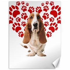 Basset Hound Gift T- Shirt Funny Basset Hound Valentine Heart Paw Basset Hound Dog Lover Valentine C Yoga Reflexion Pose T- Shirtyoga Reflexion Pose T- Shirt Canvas 18  x 24 