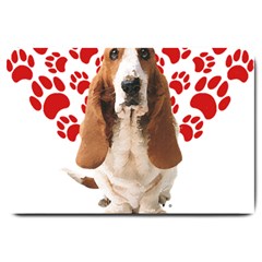 Basset Hound Gift T- Shirt Funny Basset Hound Valentine Heart Paw Basset Hound Dog Lover Valentine C Yoga Reflexion Pose T- Shirtyoga Reflexion Pose T- Shirt Large Doormat