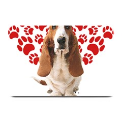 Basset Hound Gift T- Shirt Funny Basset Hound Valentine Heart Paw Basset Hound Dog Lover Valentine C Yoga Reflexion Pose T- Shirtyoga Reflexion Pose T- Shirt Plate Mats