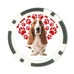 Basset Hound Gift T- Shirt Funny Basset Hound Valentine Heart Paw Basset Hound Dog Lover Valentine C Yoga Reflexion Pose T- Shirtyoga Reflexion Pose T- Shirt Poker Chip Card Guard