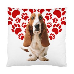 Basset Hound Gift T- Shirt Funny Basset Hound Valentine Heart Paw Basset Hound Dog Lover Valentine C Yoga Reflexion Pose T- Shirtyoga Reflexion Pose T- Shirt Standard Cushion Case (Two Sides)