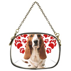 Basset Hound Gift T- Shirt Funny Basset Hound Valentine Heart Paw Basset Hound Dog Lover Valentine C Yoga Reflexion Pose T- Shirtyoga Reflexion Pose T- Shirt Chain Purse (two Sides) by hizuto