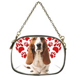 Basset Hound Gift T- Shirt Funny Basset Hound Valentine Heart Paw Basset Hound Dog Lover Valentine C Yoga Reflexion Pose T- Shirtyoga Reflexion Pose T- Shirt Chain Purse (Two Sides) Front