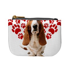 Basset Hound Gift T- Shirt Funny Basset Hound Valentine Heart Paw Basset Hound Dog Lover Valentine C Yoga Reflexion Pose T- Shirtyoga Reflexion Pose T- Shirt Mini Coin Purse