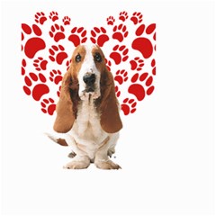 Basset Hound Gift T- Shirt Funny Basset Hound Valentine Heart Paw Basset Hound Dog Lover Valentine C Yoga Reflexion Pose T- Shirtyoga Reflexion Pose T- Shirt Small Garden Flag (Two Sides)