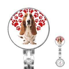 Basset Hound Gift T- Shirt Funny Basset Hound Valentine Heart Paw Basset Hound Dog Lover Valentine C Yoga Reflexion Pose T- Shirtyoga Reflexion Pose T- Shirt Stainless Steel Nurses Watch