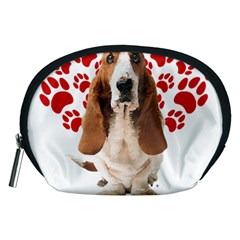 Basset Hound Gift T- Shirt Funny Basset Hound Valentine Heart Paw Basset Hound Dog Lover Valentine C Yoga Reflexion Pose T- Shirtyoga Reflexion Pose T- Shirt Accessory Pouch (medium) by hizuto