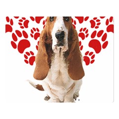 Basset Hound Gift T- Shirt Funny Basset Hound Valentine Heart Paw Basset Hound Dog Lover Valentine C Yoga Reflexion Pose T- Shirtyoga Reflexion Pose T- Shirt Two Sides Premium Plush Fleece Blanket (La