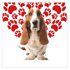 Basset Hound Gift T- Shirt Funny Basset Hound Valentine Heart Paw Basset Hound Dog Lover Valentine C Yoga Reflexion Pose T- Shirtyoga Reflexion Pose T- Shirt Square Satin Scarf (36  x 36 )