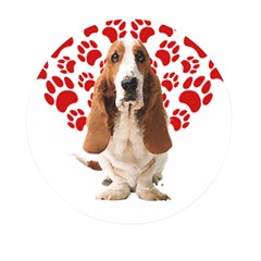 Basset Hound Gift T- Shirt Funny Basset Hound Valentine Heart Paw Basset Hound Dog Lover Valentine C Yoga Reflexion Pose T- Shirtyoga Reflexion Pose T- Shirt Mini Round Pill Box