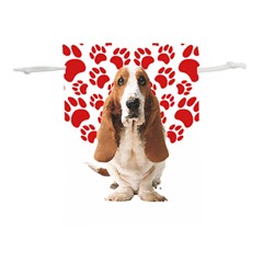 Basset Hound Gift T- Shirt Funny Basset Hound Valentine Heart Paw Basset Hound Dog Lover Valentine C Yoga Reflexion Pose T- Shirtyoga Reflexion Pose T- Shirt Lightweight Drawstring Pouch (S)