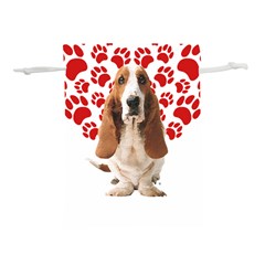 Basset Hound Gift T- Shirt Funny Basset Hound Valentine Heart Paw Basset Hound Dog Lover Valentine C Yoga Reflexion Pose T- Shirtyoga Reflexion Pose T- Shirt Lightweight Drawstring Pouch (L)