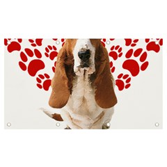 Basset Hound Gift T- Shirt Funny Basset Hound Valentine Heart Paw Basset Hound Dog Lover Valentine C Yoga Reflexion Pose T- Shirtyoga Reflexion Pose T- Shirt Banner and Sign 7  x 4 