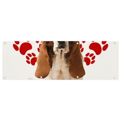 Basset Hound Gift T- Shirt Funny Basset Hound Valentine Heart Paw Basset Hound Dog Lover Valentine C Yoga Reflexion Pose T- Shirtyoga Reflexion Pose T- Shirt Banner and Sign 9  x 3 