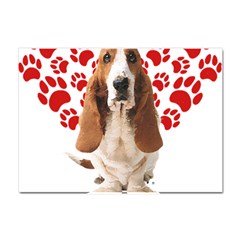 Basset Hound Gift T- Shirt Funny Basset Hound Valentine Heart Paw Basset Hound Dog Lover Valentine C Yoga Reflexion Pose T- Shirtyoga Reflexion Pose T- Shirt Crystal Sticker (A4)