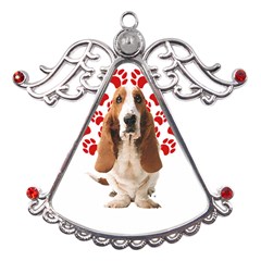 Basset Hound Gift T- Shirt Funny Basset Hound Valentine Heart Paw Basset Hound Dog Lover Valentine C Yoga Reflexion Pose T- Shirtyoga Reflexion Pose T- Shirt Metal Angel with Crystal Ornament