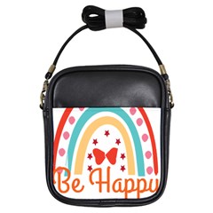 Be Happy And Smile T- Shirt Be Happy T- Shirt Yoga Reflexion Pose T- Shirtyoga Reflexion Pose T- Shirt Girls Sling Bag by hizuto