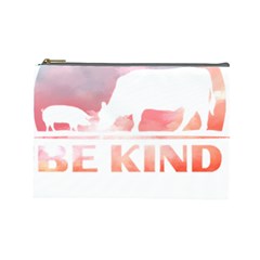 Be Kind To Animals Or Ill Kill You T- Shirt Vegan Be Kind Farm Animal Design Dairy Cow And Pig T- Sh Yoga Reflexion Pose T- Shirtyoga Reflexion Pose T- Shirt Cosmetic Bag (large) by hizuto