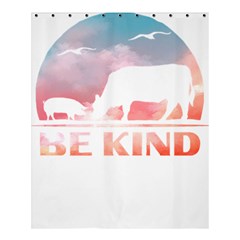 Be Kind To Animals Or Ill Kill You T- Shirt Vegan Be Kind Farm Animal Design Dairy Cow And Pig T- Sh Yoga Reflexion Pose T- Shirtyoga Reflexion Pose T- Shirt Shower Curtain 60  X 72  (medium)  by hizuto