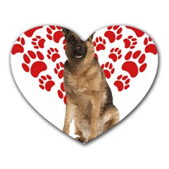 Belgian Malinois Gift T- Shirt Cool Belgian Malinois Valentine Heart Paw Belgian Malinois Dog Lover Yoga Reflexion Pose T- Shirtyoga Reflexion Pose T- Shirt Heart Mousepad by hizuto