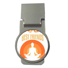 Best Friend T- Shirt Cool Dog Pet Saying T- Shirt Yoga Reflexion Pose T- Shirtyoga Reflexion Pose T- Shirt Money Clips (Round) 