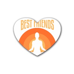 Best Friend T- Shirt Cool Dog Pet Saying T- Shirt Yoga Reflexion Pose T- Shirtyoga Reflexion Pose T- Shirt Rubber Coaster (heart) by hizuto