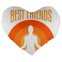 Best Friend T- Shirt Cool Dog Pet Saying T- Shirt Yoga Reflexion Pose T- Shirtyoga Reflexion Pose T- Shirt Large 19  Premium Heart Shape Cushions