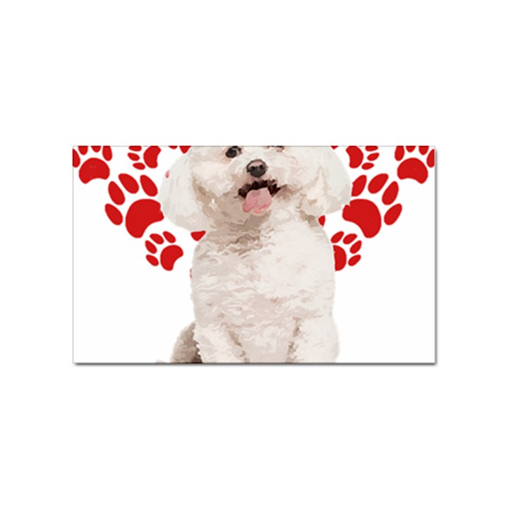 Bichon Frise Gift T- Shirt Cool Bichon Frise Valentine Heart Paw Bichon Frise Dog Lover Valentine Co Yoga Reflexion Pose T- Shirtyoga Reflexion Pose T- Shirt Sticker Rectangular (10 pack)