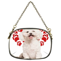 Bichon Frise Gift T- Shirt Cool Bichon Frise Valentine Heart Paw Bichon Frise Dog Lover Valentine Co Yoga Reflexion Pose T- Shirtyoga Reflexion Pose T- Shirt Chain Purse (one Side) by hizuto