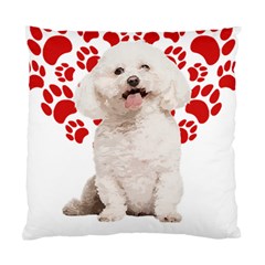 Bichon Frise Gift T- Shirt Cool Bichon Frise Valentine Heart Paw Bichon Frise Dog Lover Valentine Co Yoga Reflexion Pose T- Shirtyoga Reflexion Pose T- Shirt Standard Cushion Case (two Sides) by hizuto