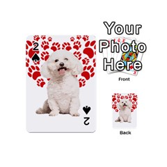 Bichon Frise Gift T- Shirt Cool Bichon Frise Valentine Heart Paw Bichon Frise Dog Lover Valentine Co Yoga Reflexion Pose T- Shirtyoga Reflexion Pose T- Shirt Playing Cards 54 Designs (mini) by hizuto