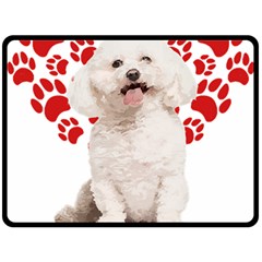 Bichon Frise Gift T- Shirt Cool Bichon Frise Valentine Heart Paw Bichon Frise Dog Lover Valentine Co Yoga Reflexion Pose T- Shirtyoga Reflexion Pose T- Shirt Two Sides Fleece Blanket (large) by hizuto