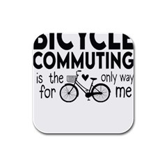Bicycle T- Shirt Bicycle Commuting Is The Only Way For Me T- Shirt Yoga Reflexion Pose T- Shirtyoga Reflexion Pose T- Shirt Rubber Square Coaster (4 Pack) by hizuto