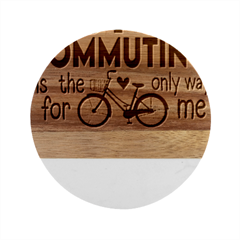 Bicycle T- Shirt Bicycle Commuting Is The Only Way For Me T- Shirt Yoga Reflexion Pose T- Shirtyoga Reflexion Pose T- Shirt Marble Wood Coaster (round)