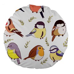Birds Illustration T- Shirt Cute European Birds Illustration T- Shirt (1) Yoga Reflexion Pose T- Shirtyoga Reflexion Pose T- Shirt Large 18  Premium Round Cushions by hizuto