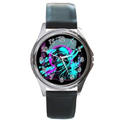 Aesthetic art  Round Metal Watch