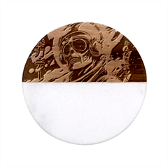 Aesthetic Art  Classic Marble Wood Coaster (round)  by Internationalstore