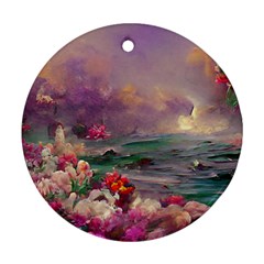 Abstract Flowers  Round Ornament (two Sides) by Internationalstore