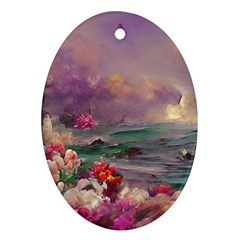 Abstract Flowers  Oval Ornament (two Sides) by Internationalstore
