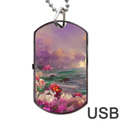 Abstract Flowers  Dog Tag Usb Flash (two Sides) by Internationalstore