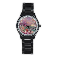 Abstract Flowers  Stainless Steel Round Watch by Internationalstore