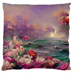 Abstract Flowers  Large Premium Plush Fleece Cushion Case (two Sides) by Internationalstore