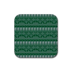 Christmas Knit Digital Rubber Coaster (square) by Mariart